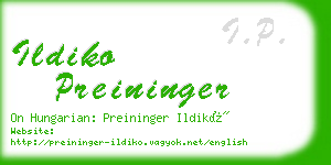 ildiko preininger business card